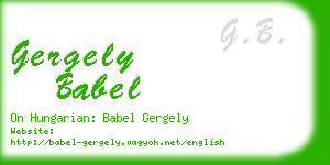 gergely babel business card